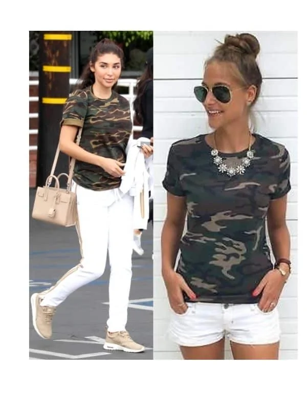 cute camo shirt outfit ideas