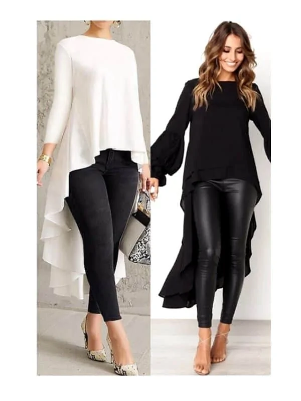 High low tops with leggings