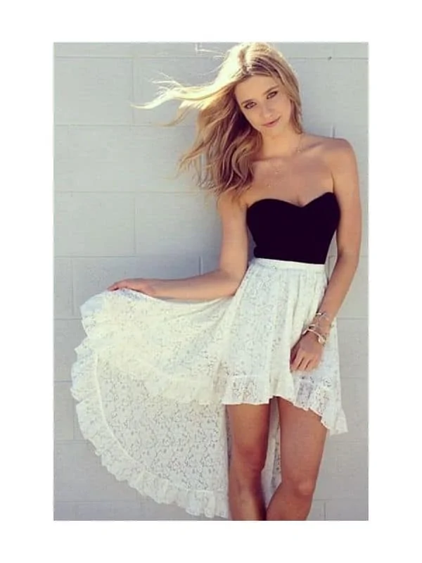 How to wear chiffon high low skirt