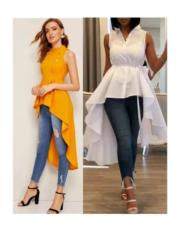 How to wear high low button down shirt?