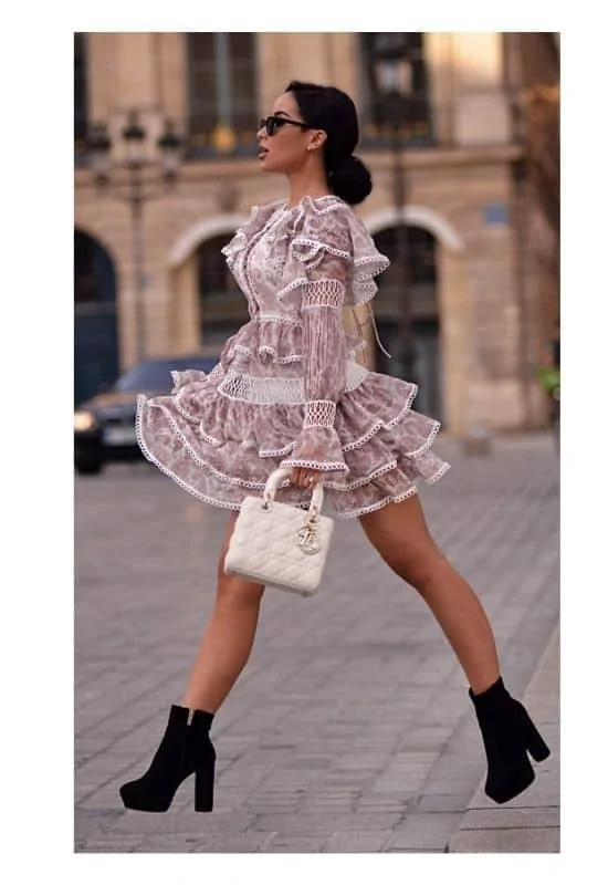 white lady dior bag stylish outfit