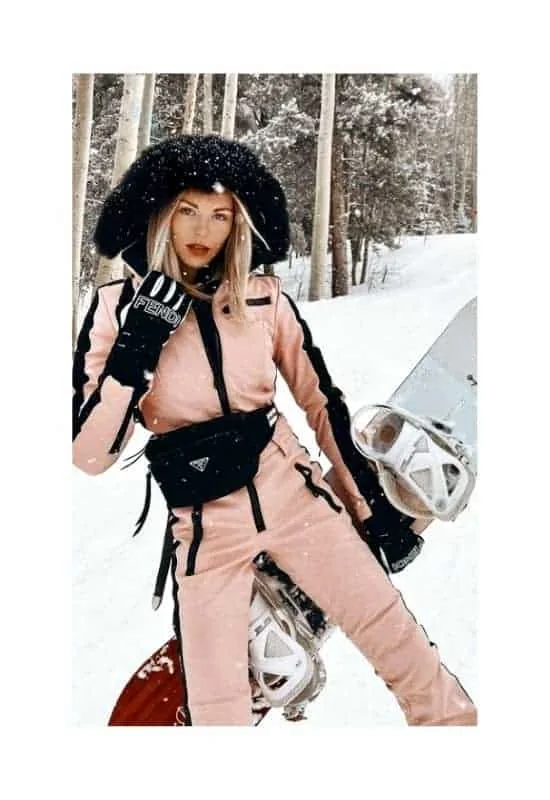 Dreamy baby pink snowboarding set