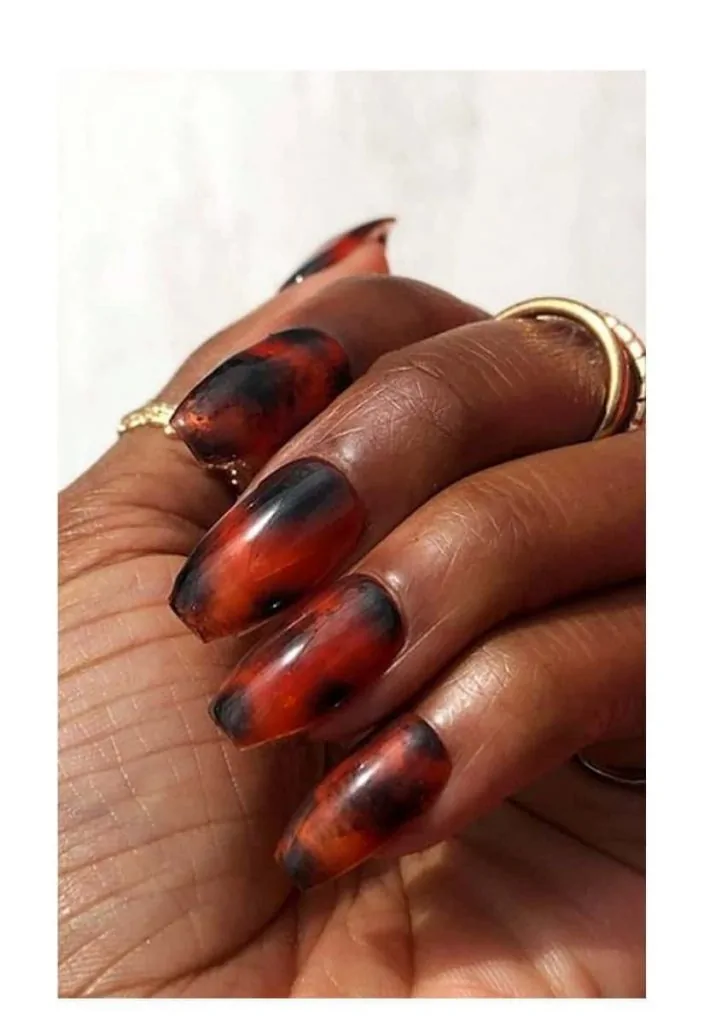 Tortoise Shell Animal Print nail art