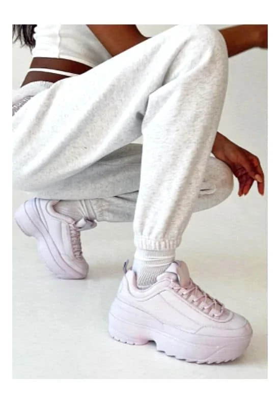 lavender high platform sneakers for clubbing 