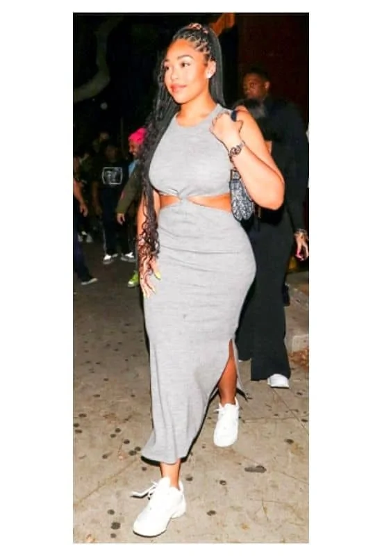 Sexy cut-out dress with sneakers