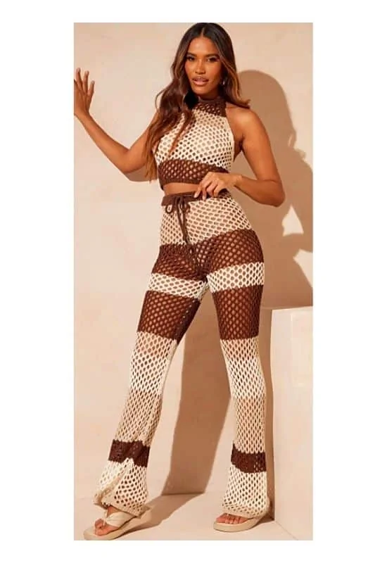 Baddie crochet pantsuit outfit ideas