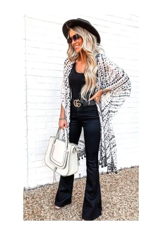 How to wear a kimono with jeans