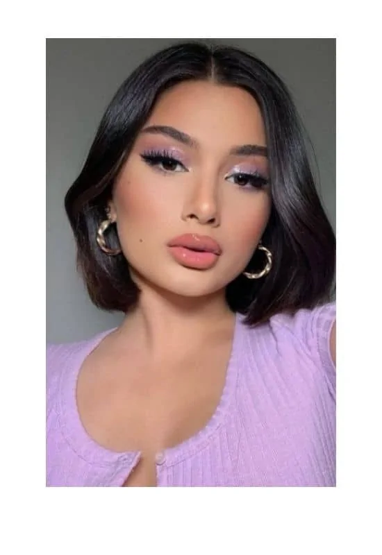 what to wear with purple eyeshadow