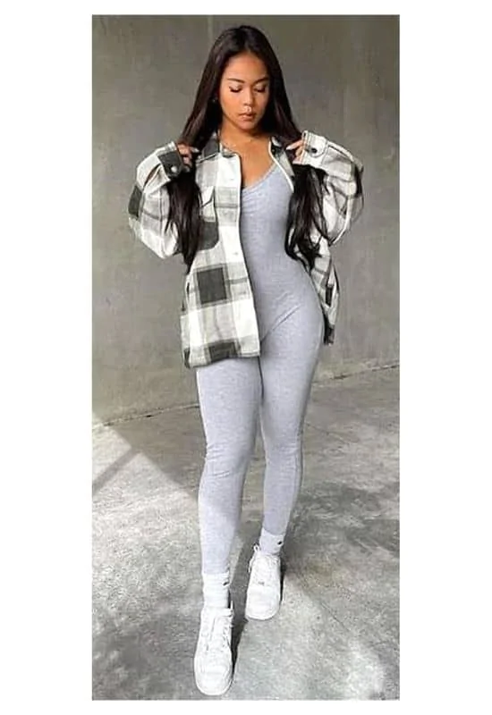 Shacket and jumpsuit outfit ideas how to style jumpsuit women outfit