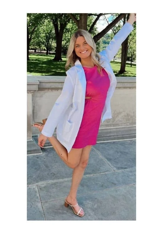 White coat ceremony cutout dress