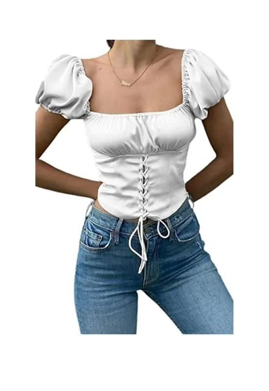 white corset top
