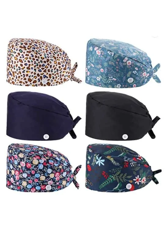 Fun Bouffant Scrub caps for nurse practitioner nurse outfits aesthetic