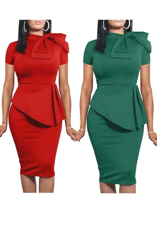 High collared peplum dress over 40 & 50