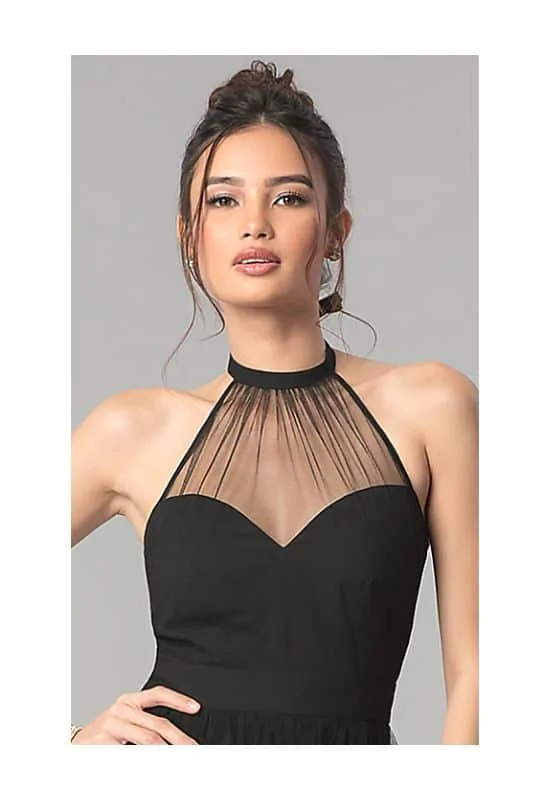 Illusion halter neck dress as perfect alternative