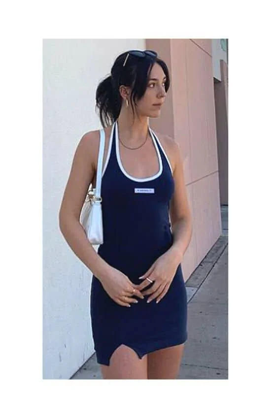 Casual hairstyle for halter dress