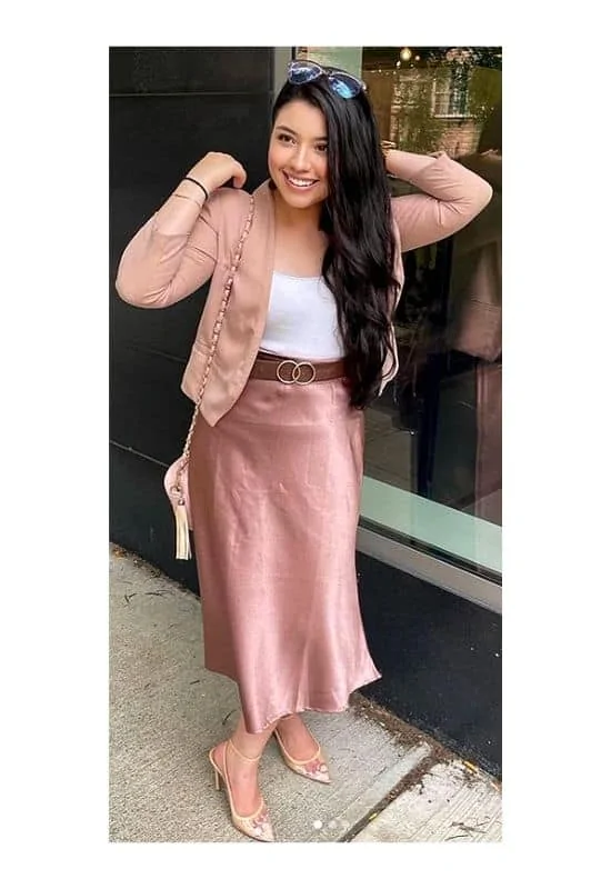 Monochromatic teenage girl church outfits