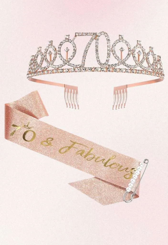 70th birthday sash and tiara