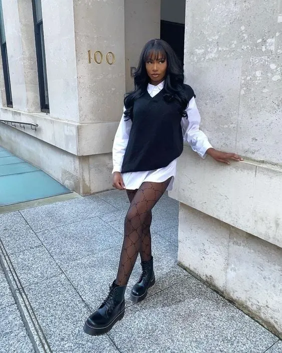 Cute Back Girl Winter Outfit