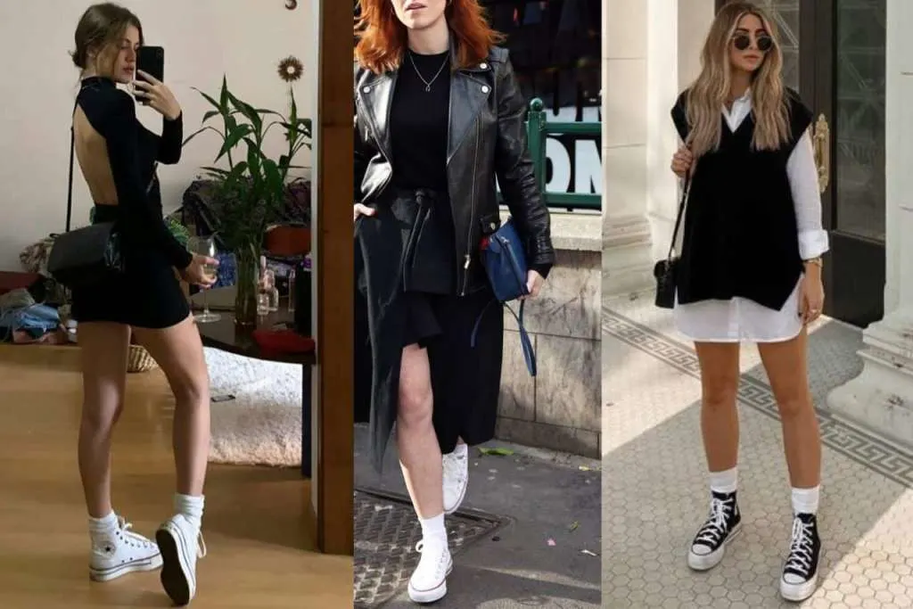 Monochrome high top converse women