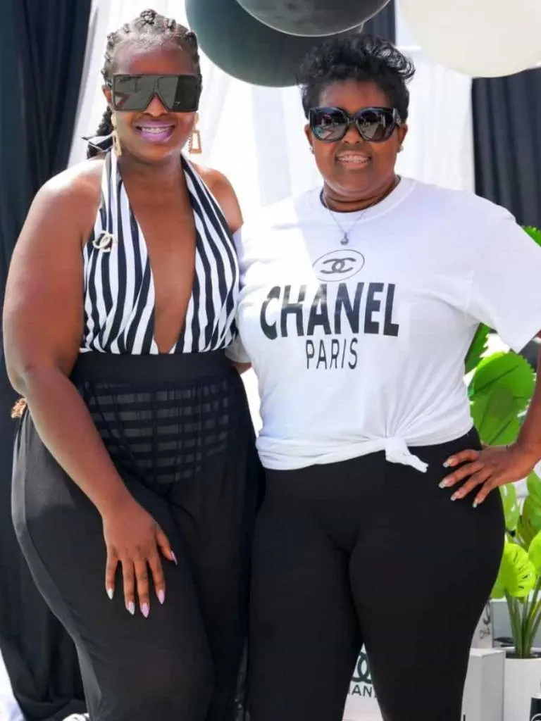 Chanel-themed beach party outfits