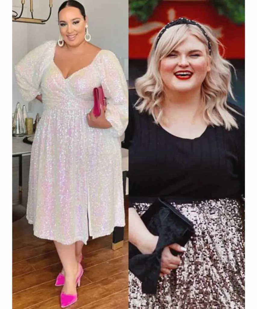 plus size sequin festive dress