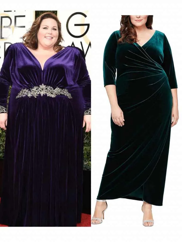velvet dress gala plus size