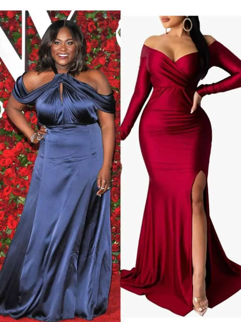 satin dress gala plus size