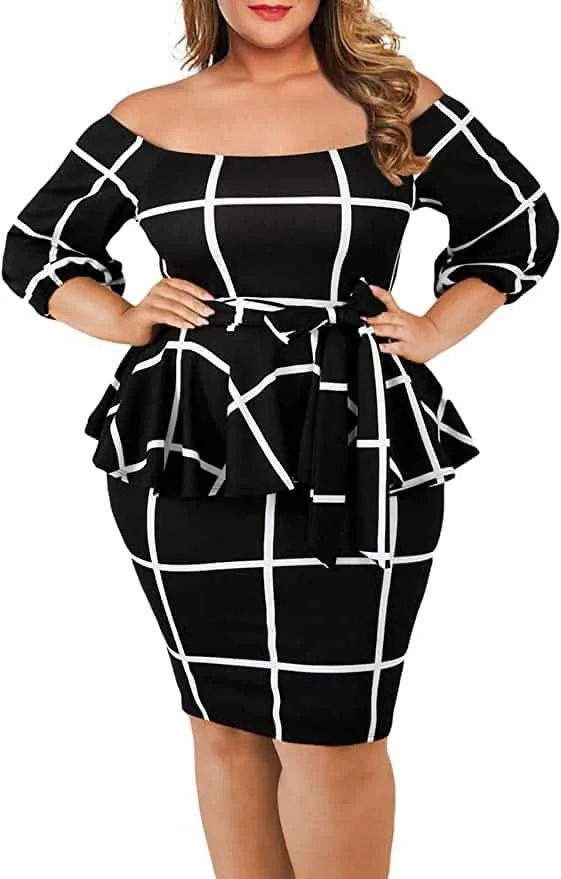 plus size revenge peplum dress