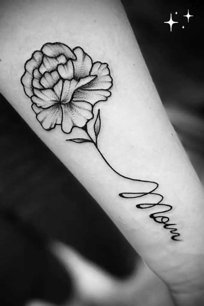 Classy flower mom tattoo