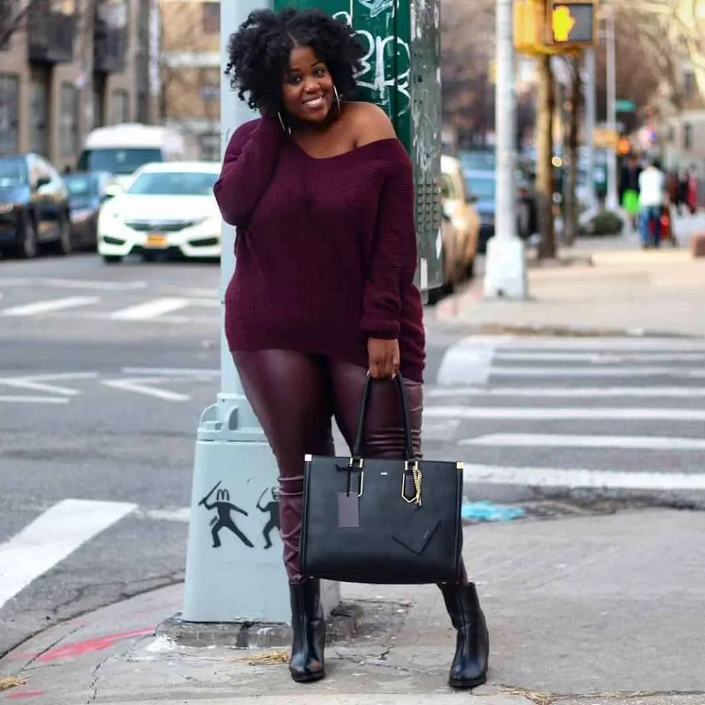 Burgundy Faux Leather Leggings