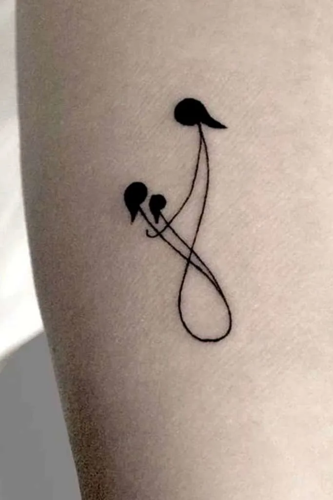 mom and kid tattoos on wrist design