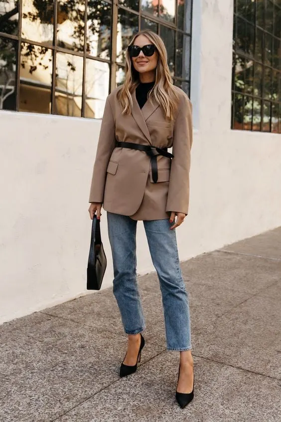 Oversized blazer x Belt 