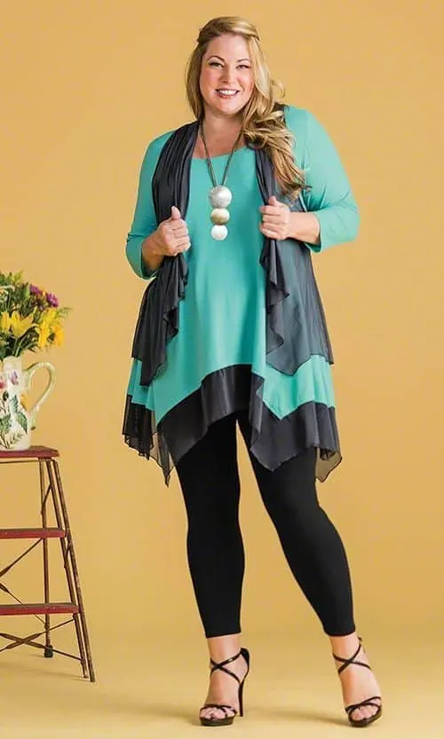 tunic top and faux leather leggings plus size