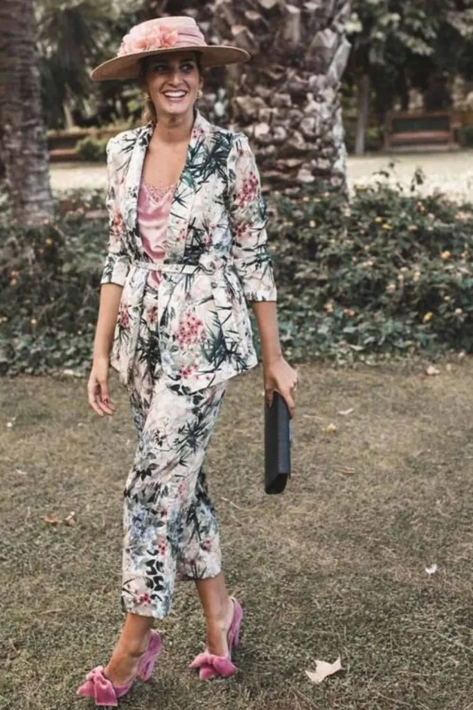 floral suit for high tea party women
