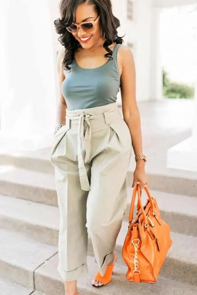 paperbag pants brunch outfit ideas