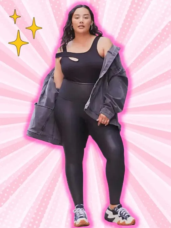 ❤️18 Plus size faux leather leggings outfits + slimming tips!❤️