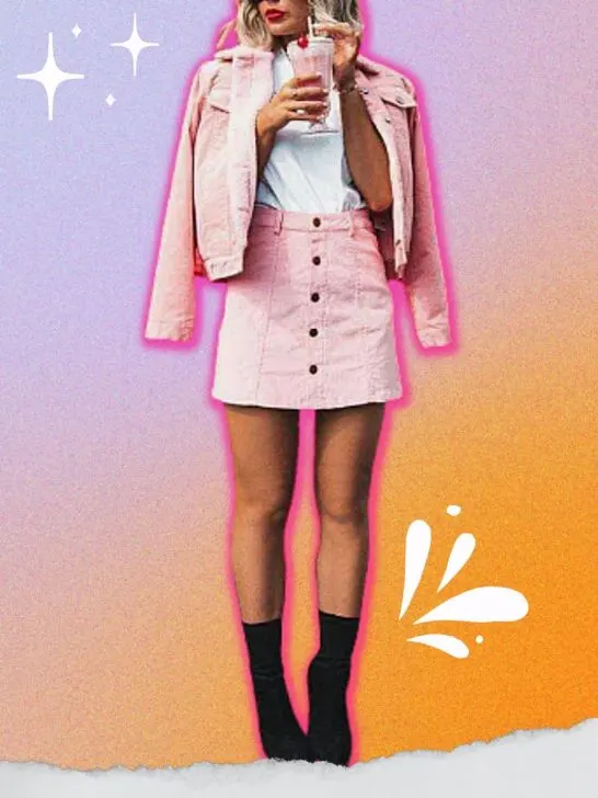 27 flattering pink corduroy skirt outfits + oddly specific tips! <3