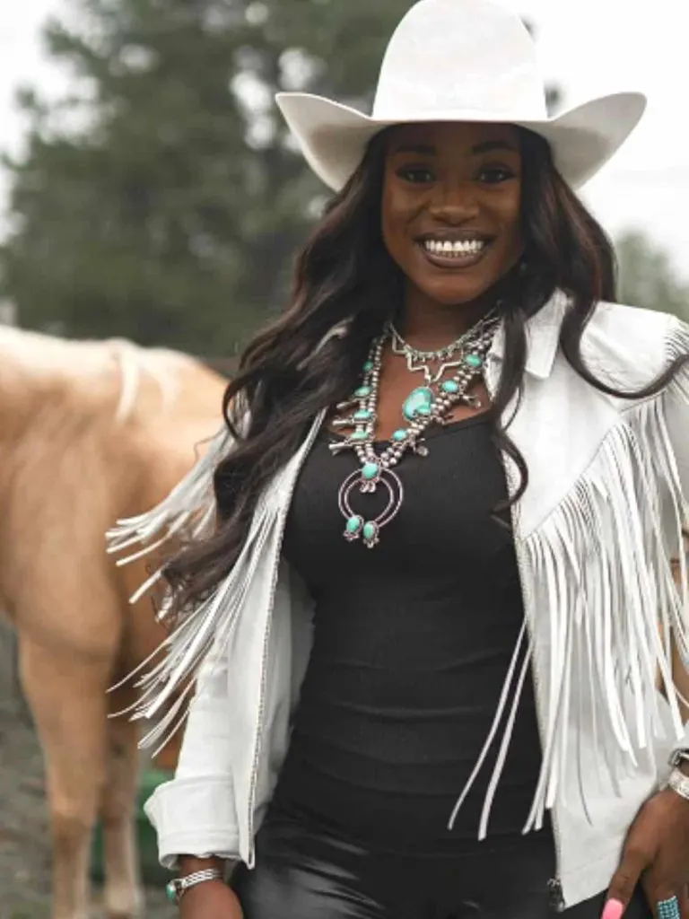 Black girl aesthetic white cowgirl look