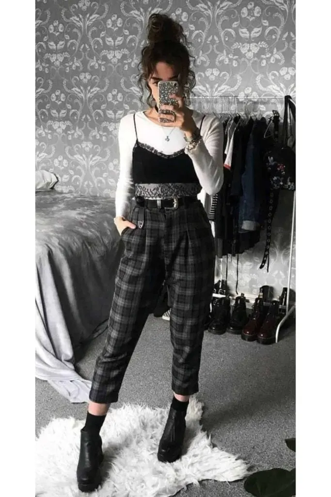 black and white alternative fashion outfit