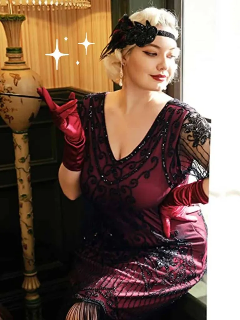 Plus size 1920s prohibition party dress