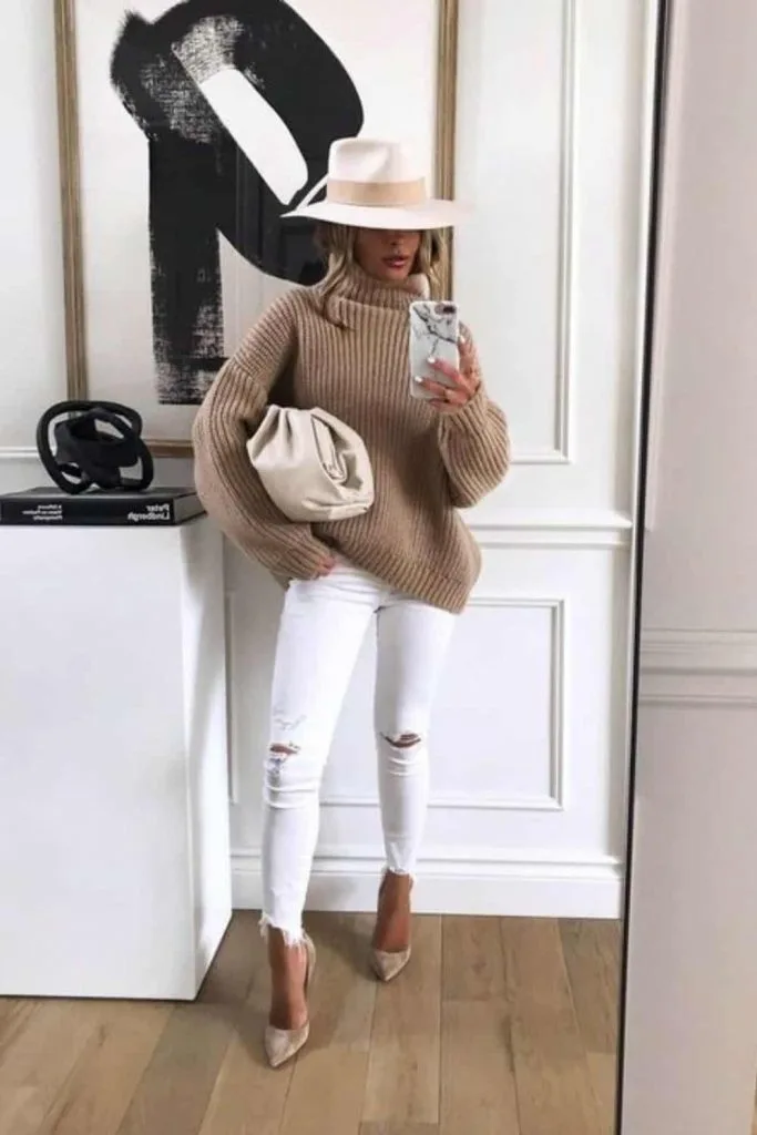 white felt hat outfit