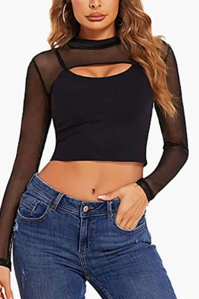 mesh top burlesque cabaret show outfits