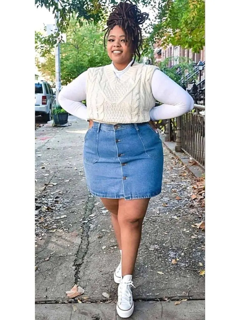 Black girl plus size winter concert look