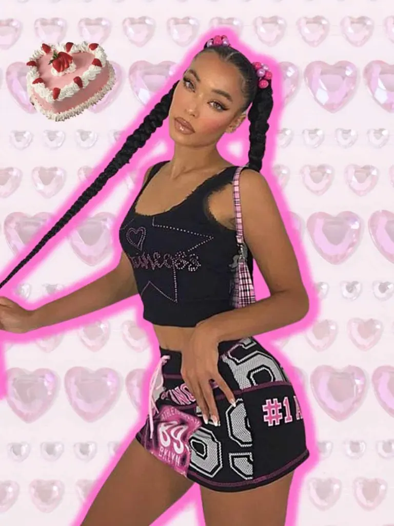 Black girl y2k concert outfit