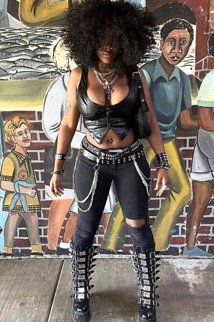 alt concert black girl outfit