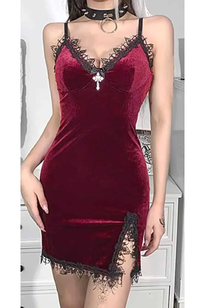 indie concert velvet dress