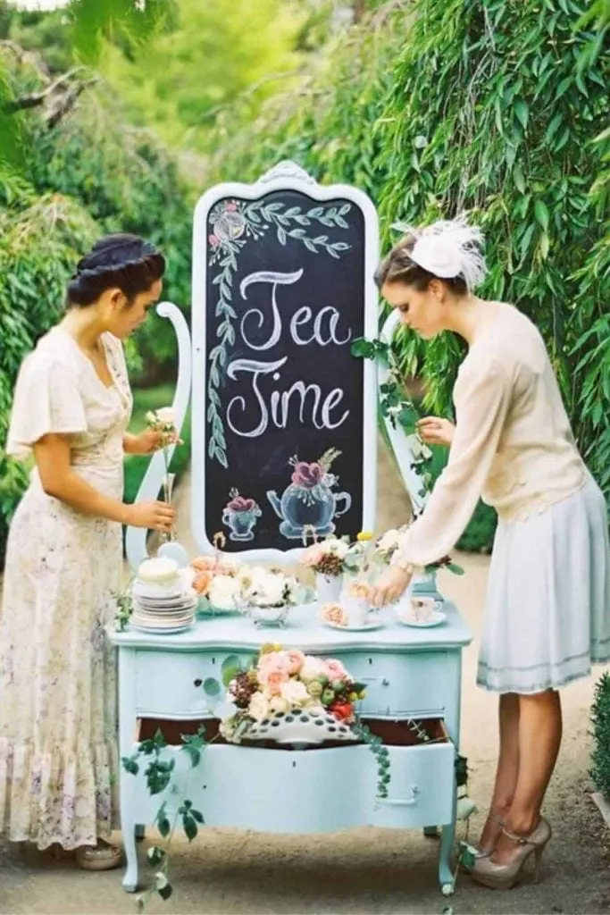 hair updo bridal shower tea party