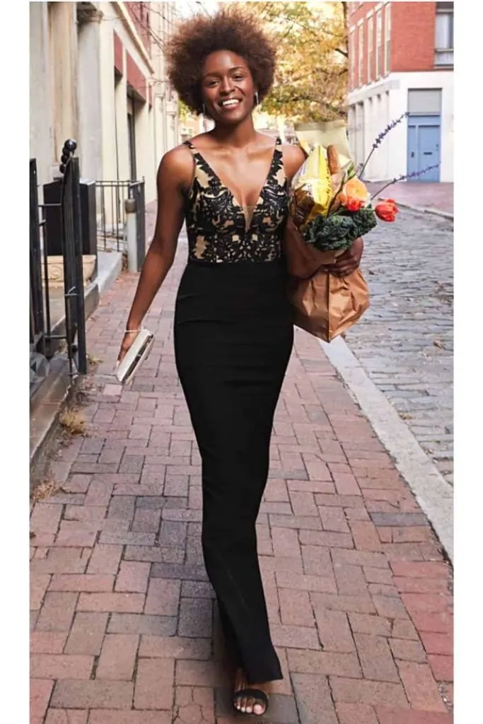 slimming black dress to hide tummy