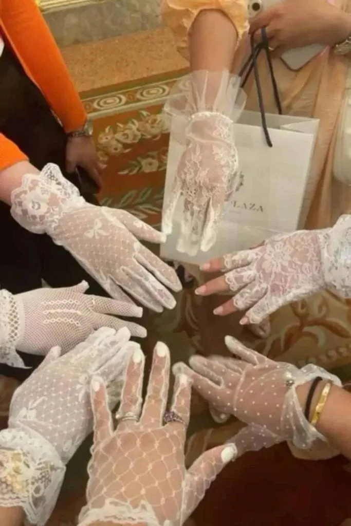 white gloves vintage tea party