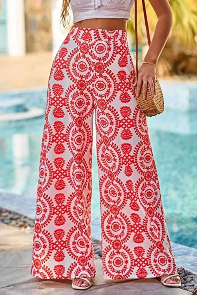 What shoes to wear with Palazzo pants? wedding guest outfit ideas with pants